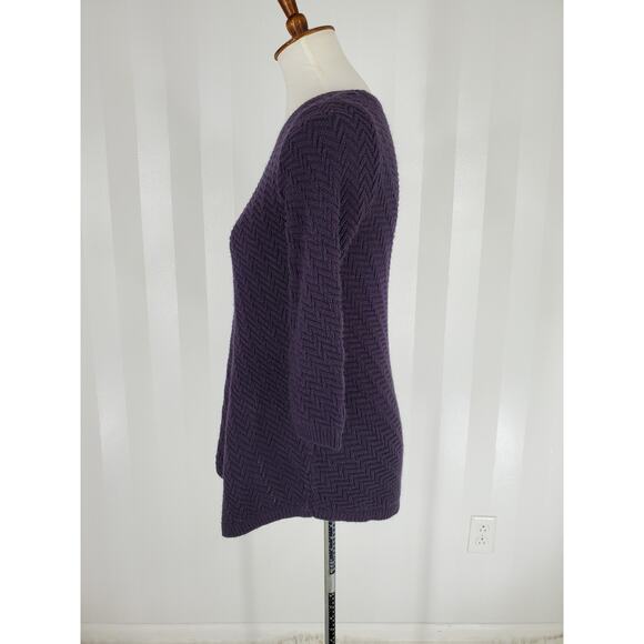 NEW YORK & CO Women's Plum Asymmetrical Hem Sweater Sz XS - Picture 3 of 9